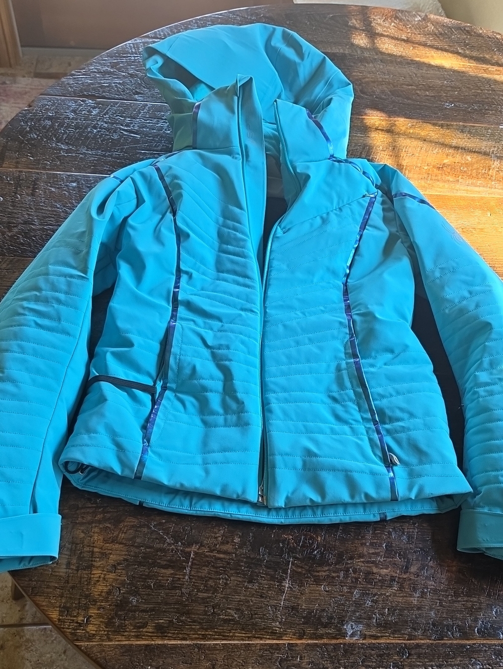 Spyder Women's Teal Hooded Ski Jacket